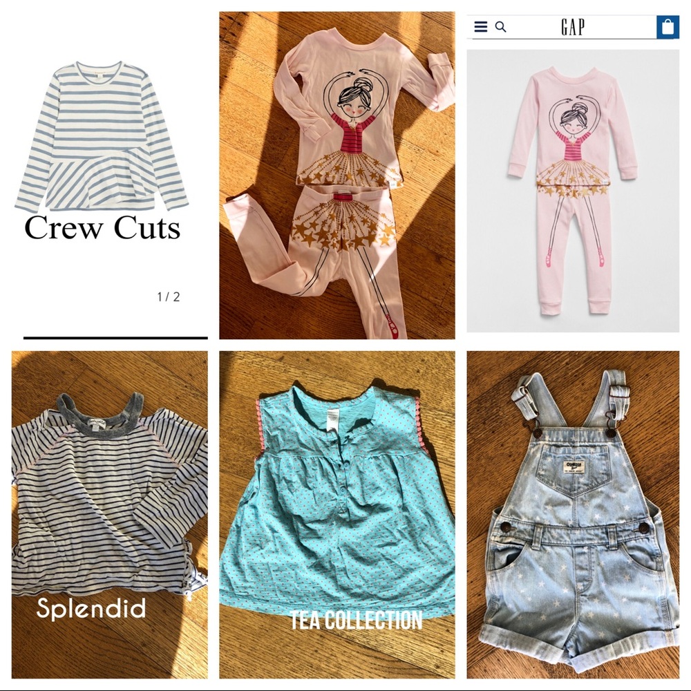 3T Lot:Crewcuts Tea Gap Splendid:PJ+overalls+3Tops